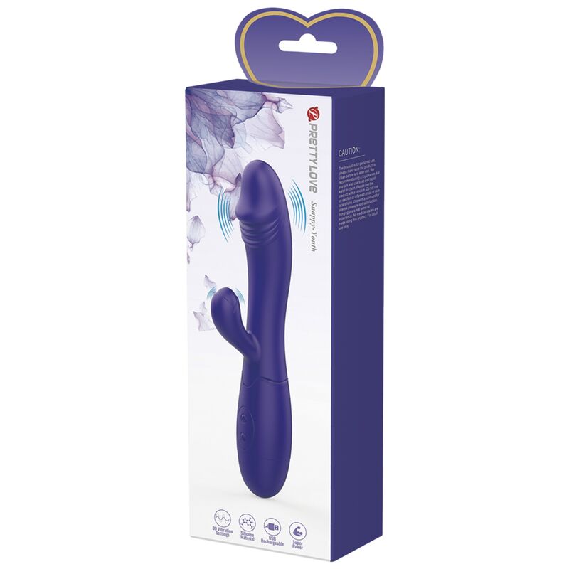 SNAPPY-YOUTH dildo vibrador conejo para doble estimulación vagina y clítoris con USB, en caja