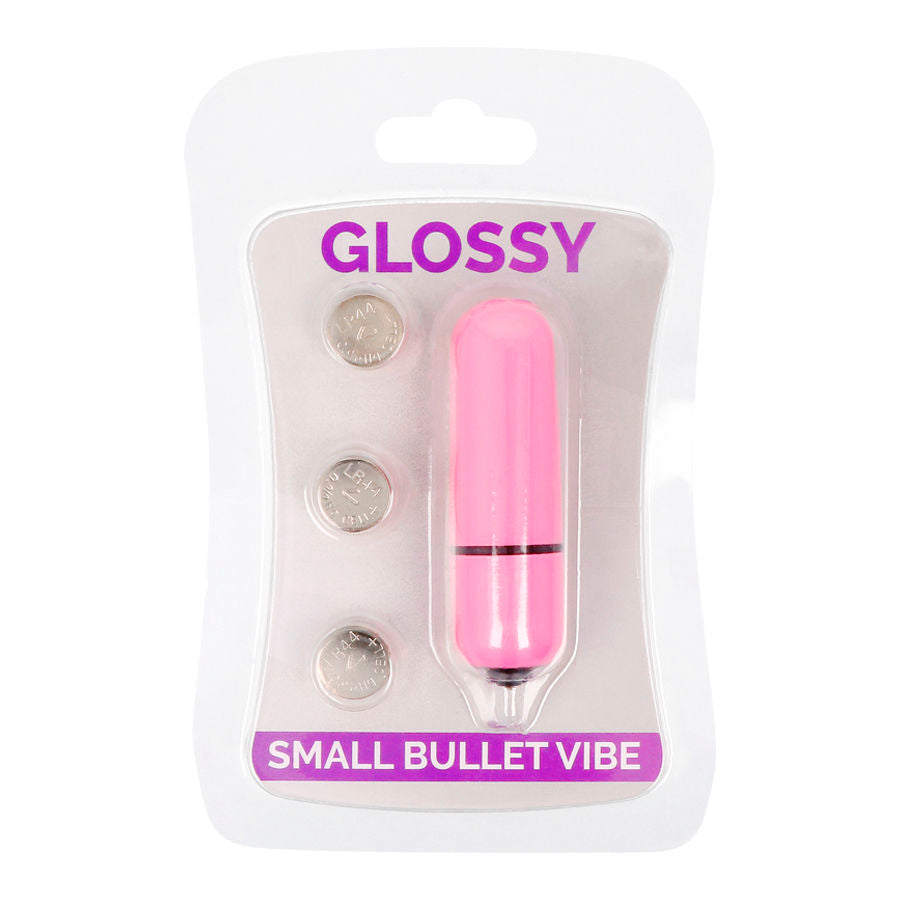 GLOSSY SMALL mini bala vibradora rosa, en bolsa