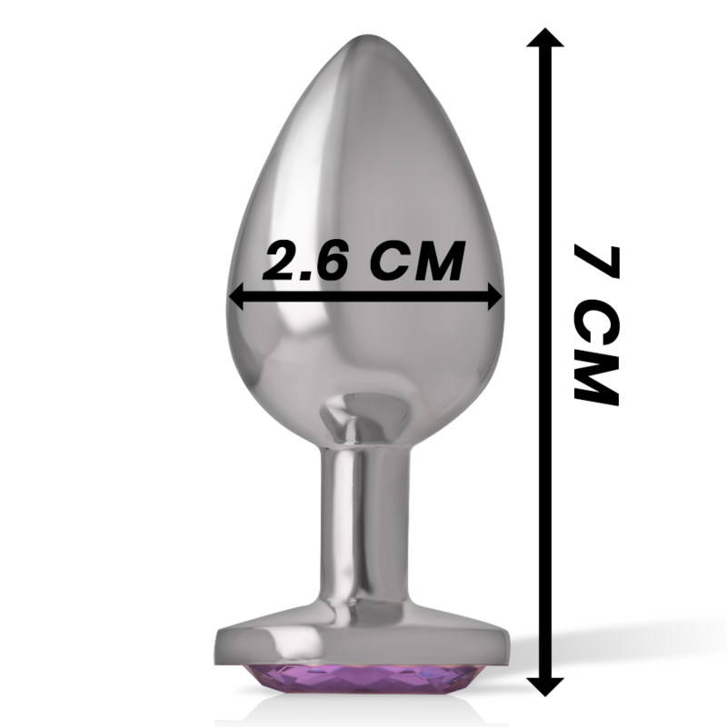 INTENSE plug anal metal cristal redondo violeta talla S, medidas