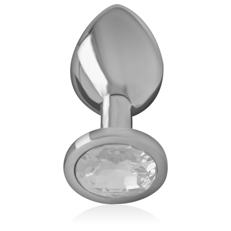 INTENSE plug anal metal cristal redondo plata talla S