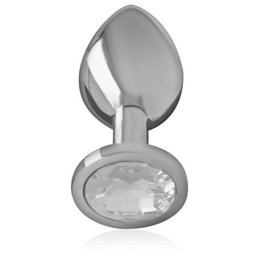 INTENSE plug anal metal cristal redondo plata talla S