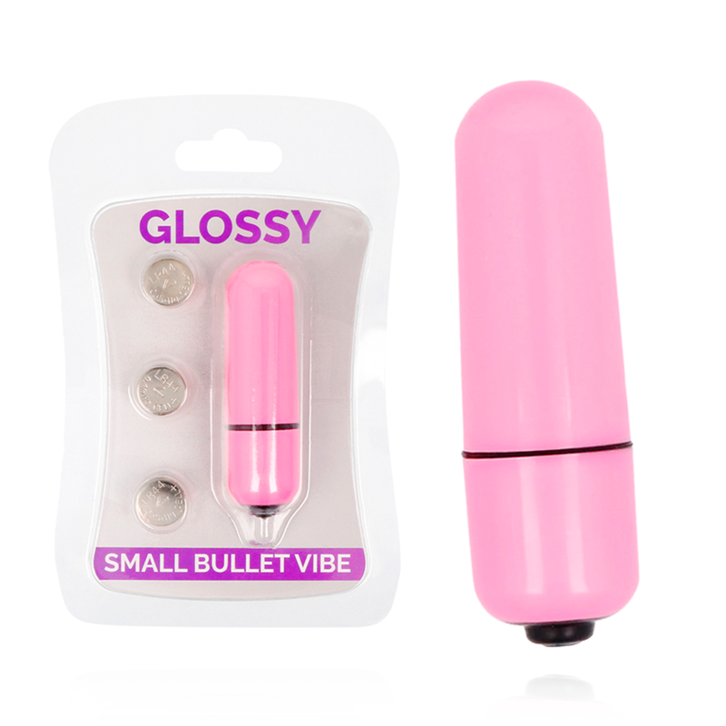 GLOSSY SMALL mini bala vibradora rosa, con empaque original