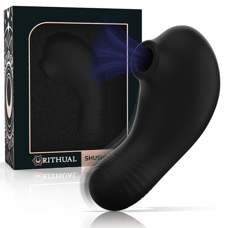 RITHUAL SHUSHU PRO vibrador y succionador de clítoris de bolsillo negro, con empaque original