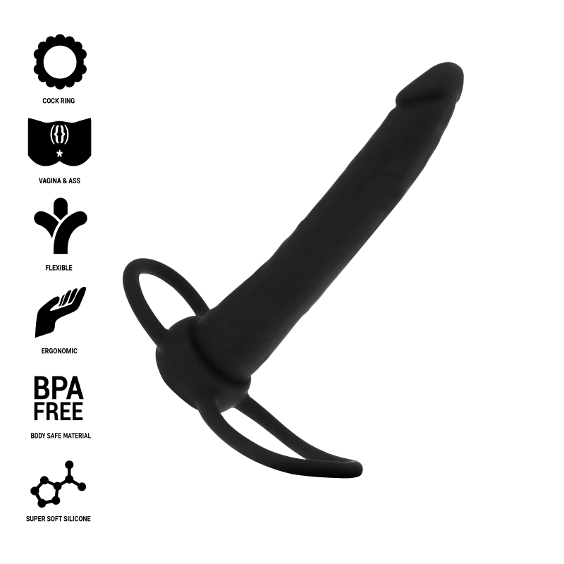MYTHOLOGY COBI ONYX dildo anal con anillos para pene y testículos para doble penetración
