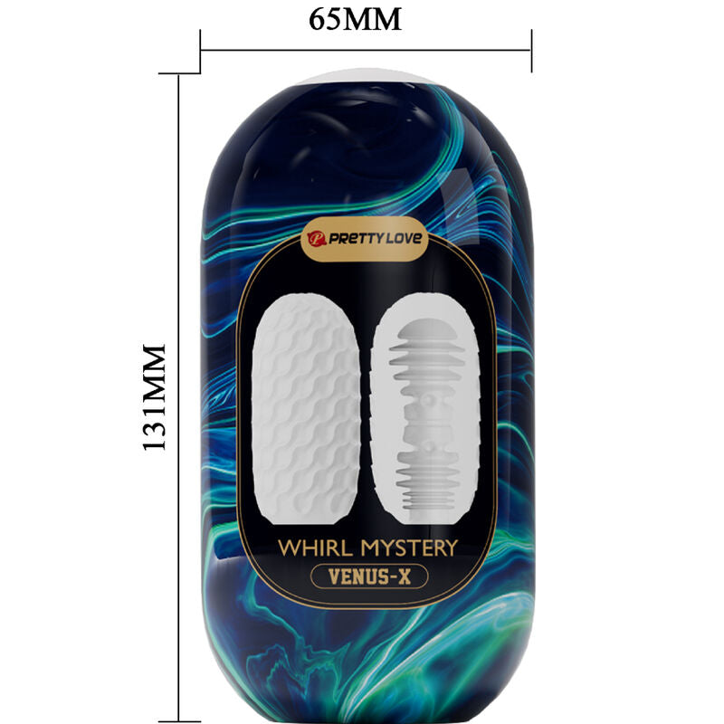 VENUS-X huevo  masturbador para hombre en funda texturizada, medidas