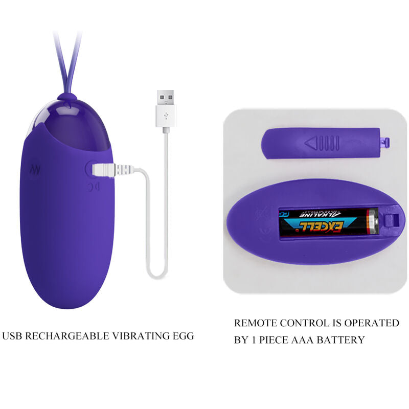 BERGER YOUTH huevo vibrador con control remoto y USB, cable USB y bateria