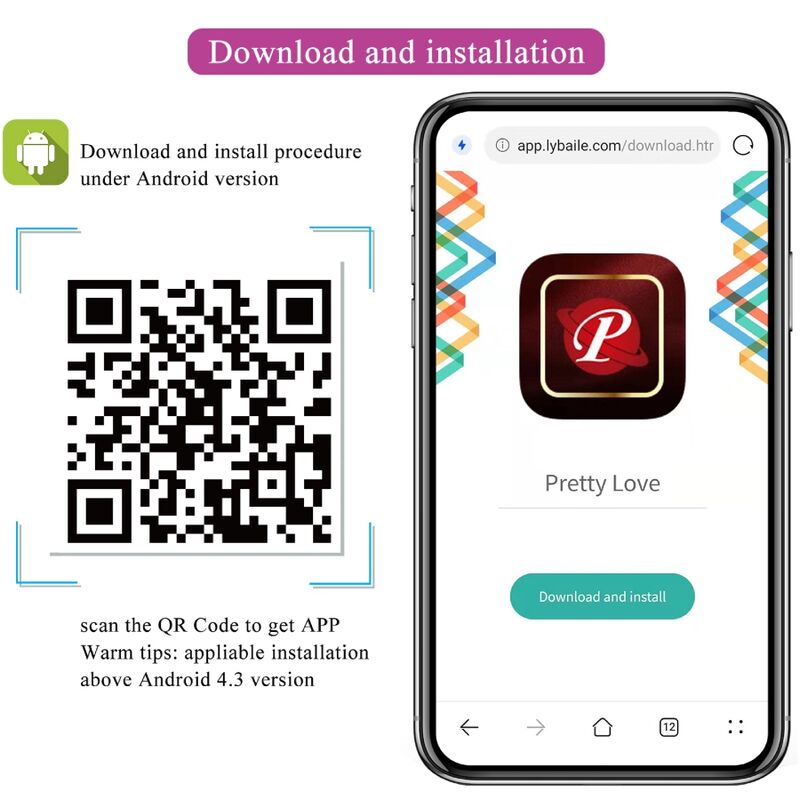 PRETTY LOVE ABNER huevo vibrador con APP, instalación android