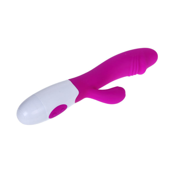 SNAPPY dildo vibrador conejo para doble estimulación vagina y clítoris, vista plana