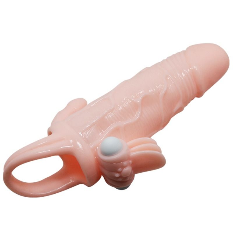 BAILE BRAVE MAN funda pene anal y clítoris vibrador  165mm, vista plana