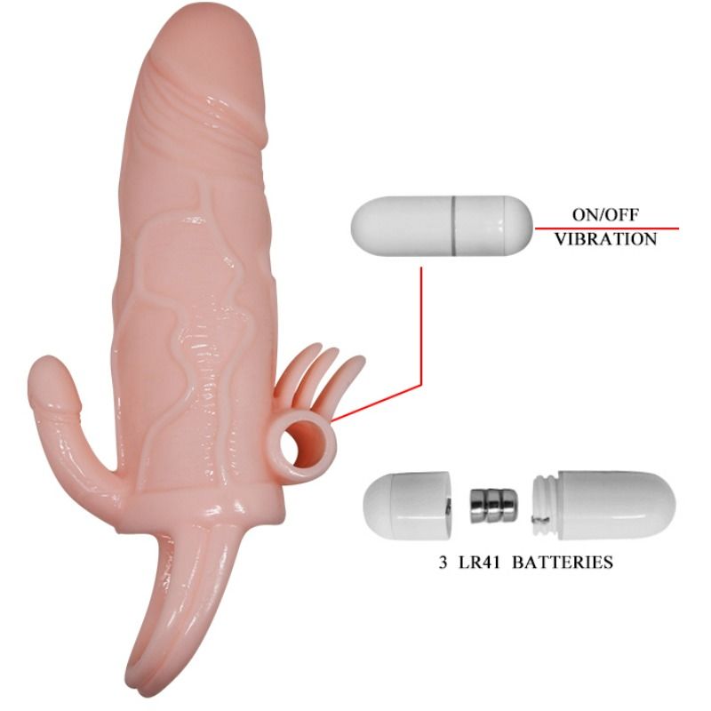BAILE BRAVE MAN funda pene anal y clítoris vibrador  165mm, baterias