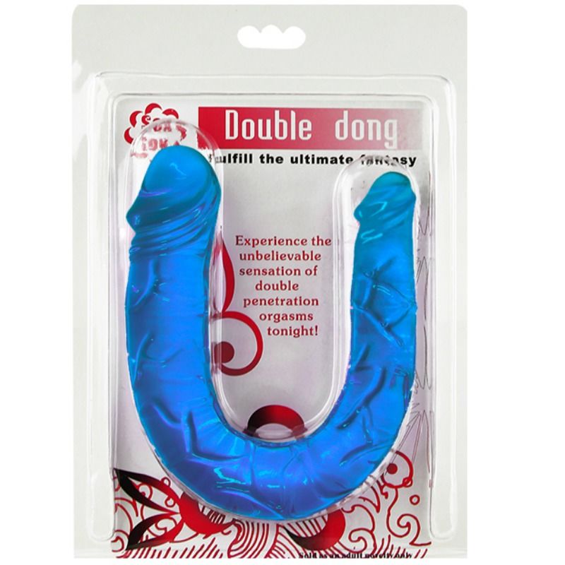 BAILE DOUBLE DONG dildo realista doble vagina y ano, en caja