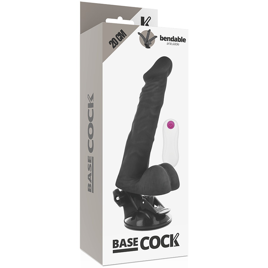 BASECOCK dildo consolador realista con vibración y control remoto 200x45mm, en caja